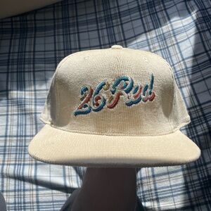 26 Red Cream Embroidered Men's Cap